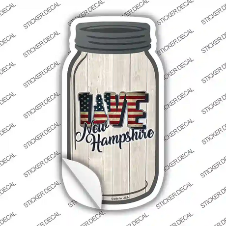 Love New Hampshire Silhouette Novelty Mason Jar Sticker Decal Small