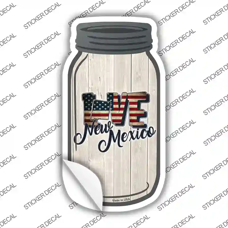 Love New Mexico Silhouette Novelty Mason Jar Sticker Decal