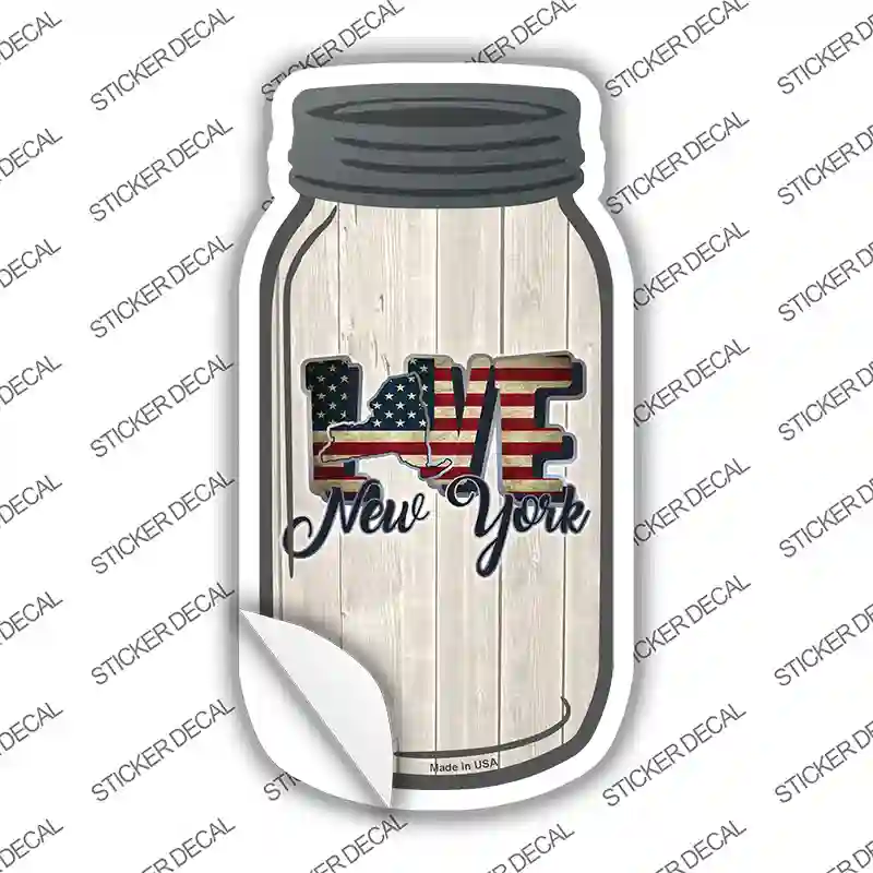 Love New York Silhouette Novelty Mason Jar Sticker Decal Small