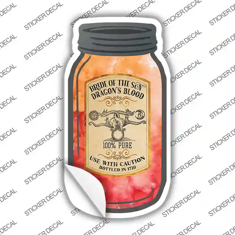 Dragons Blood Novelty Mason Jar Sticker Decal Small