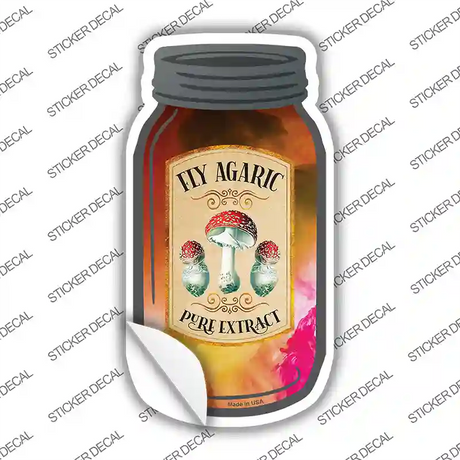 Fly Agaric Novelty Mason Jar Sticker Decal Small