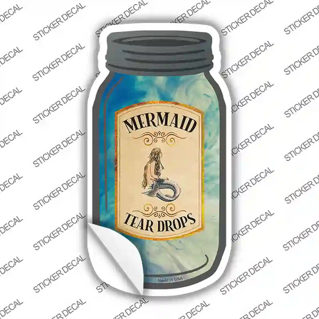 Mermaid Tear Drops Novelty Mason Jar Sticker Decal Small