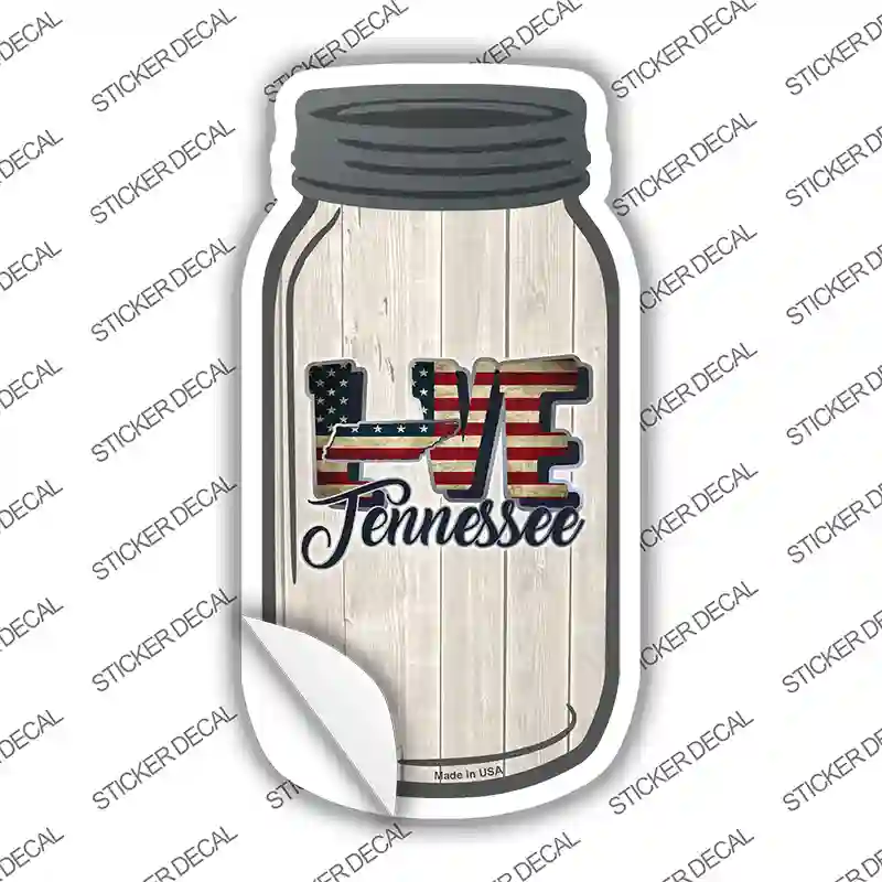 Love Tennessee Silhouette Novelty Mason Jar Sticker Decal Small