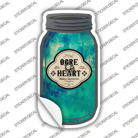 Ogre Heart Novelty Mason Jar Sticker Decal Small