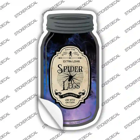 Spider Legs Novelty Mason Jar Sticker Decal Small