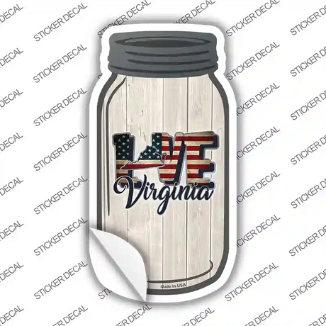 Love Virginia Silhouette Novelty Mason Jar Sticker Decal Small