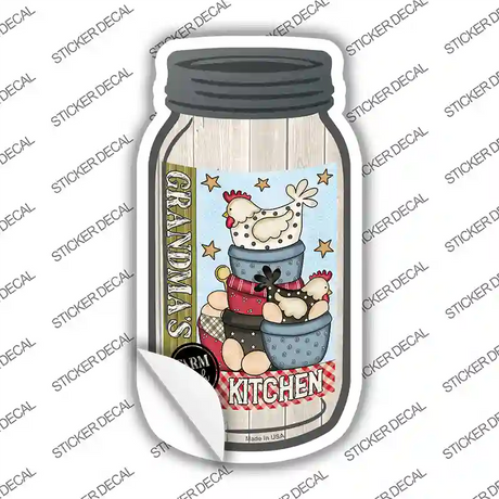 Grandmas Chicken Kitchen Novelty Mason Jar Sticker Decal Small