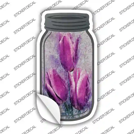 Purple Tulip Watercolor Novelty Mason Jar Sticker Decal Small