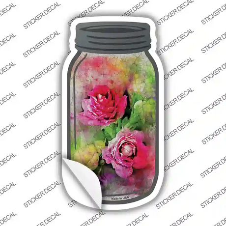 Carnation Watercolor Novelty Mason Jar Sticker Decal Small