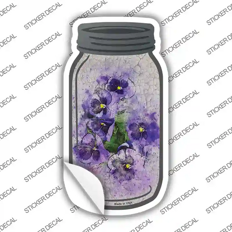 Purple Pansy Watercolor Novelty Mason Jar Sticker Decal Small