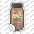 Family Gathers Here Novelty Mason Jar Sticker Decal Small