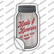 Meals And Memories Gray Novelty Mason Jar Sticker Decal Small