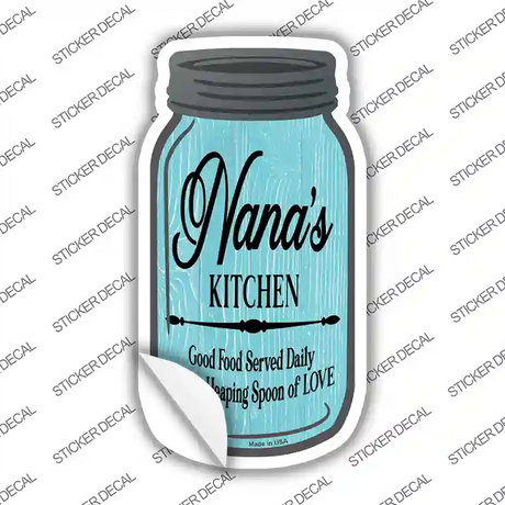 Nanas Kitchen Love Novelty Mason Jar Sticker Decal Small