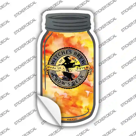 Crows Beak Orange Novelty Mason Jar Sticker Decal Small