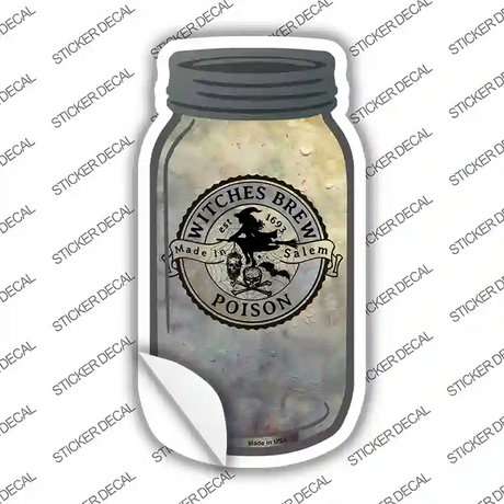 Poison Gray Novelty Mason Jar Sticker Decal Small