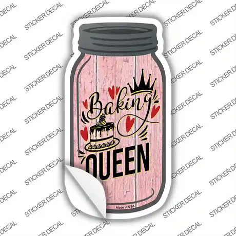 Baking Queen Novelty Mason Jar Sticker Decal Small