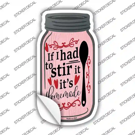 Stir It Homemade Hearts Pink Novelty Mason Jar Sticker Decal Small