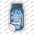 BBQ Time Blue Novelty Mason Jar Sticker Decal Small