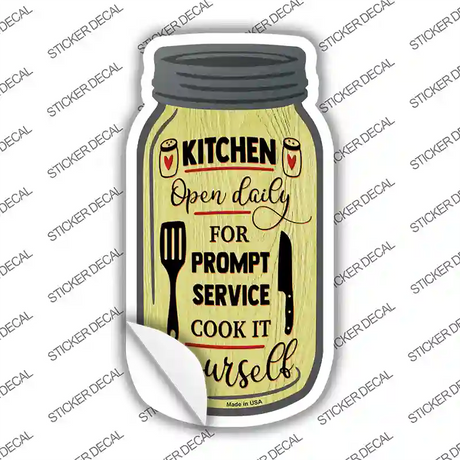 Prompt Service Yellow Novelty Mason Jar Sticker Decal Small