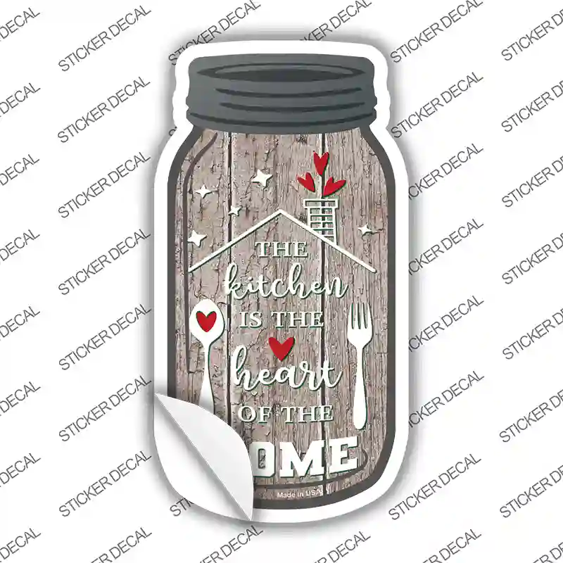 Kitchen Heart Of Home Novelty Mason Jar Sticker Decal