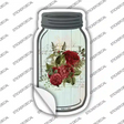 Red Flowers With Notes Novelty Mason Jar Sticker Decal Small