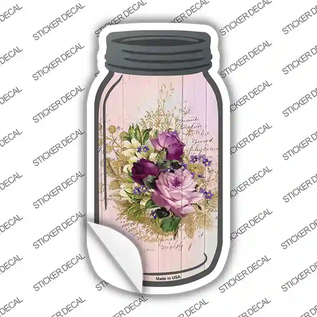 Purple Bouquet With Notes Novelty Mason Jar Sticker Decal Small