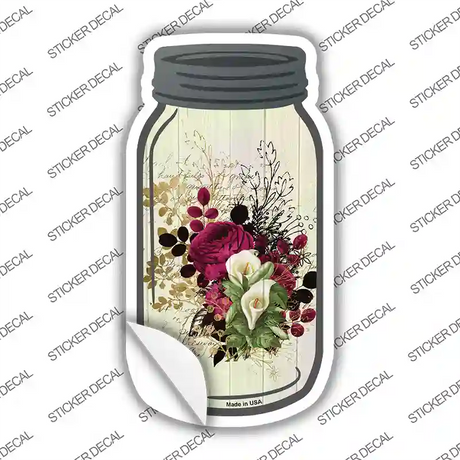 Purple And White Bouquet With Notes Novelty Mason Jar Sticker Decal Small