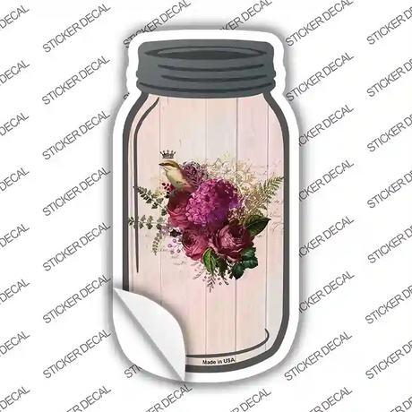 Red Bouquet With Notes Novelty Mason Jar Sticker Decal Small