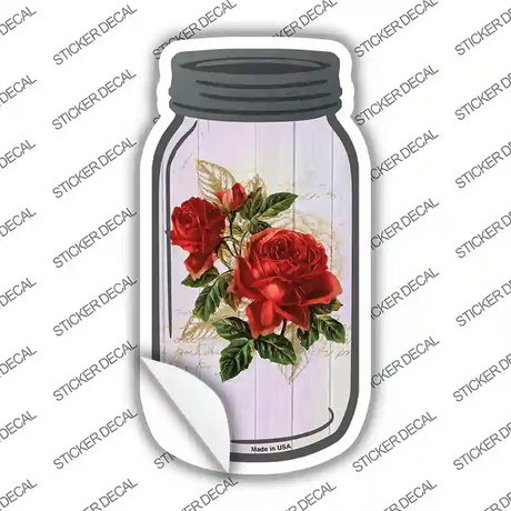 Roses With Notes Novelty Mason Jar Sticker Decal Small