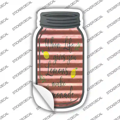 Life Gives You Lemons Corrugated Pink Novelty Mason Jar Sticker Decal