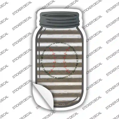 Baseball Quote Corrugated White Novelty Mason Jar Sticker Decal