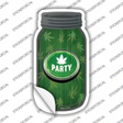 Marijuana Leaf Party Novelty Mason Jar Sticker Decal Small