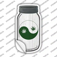 Yin Yang Marijuana Leaf Novelty Mason Jar Sticker Decal Small