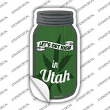 Get High Utah Green Novelty Mason Jar Sticker Decal Small