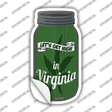 Get High Virginia Green Novelty Mason Jar Sticker Decal Small