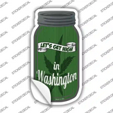 Get High Washington Green Novelty Mason Jar Sticker Decal Small