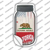 California | USA Flag Novelty Mason Jar Sticker Decal Small