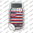 Hawaii | USA Flag Novelty Mason Jar Sticker Decal Small