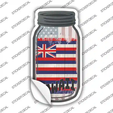 Hawaii | USA Flag Novelty Mason Jar Sticker Decal Small