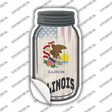 Illinois | USA Flag Novelty Mason Jar Sticker Decal Small