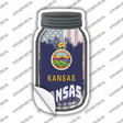 Kansas | USA Flag Novelty Mason Jar Sticker Decal Small