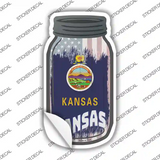 Kansas | USA Flag Novelty Mason Jar Sticker Decal Small