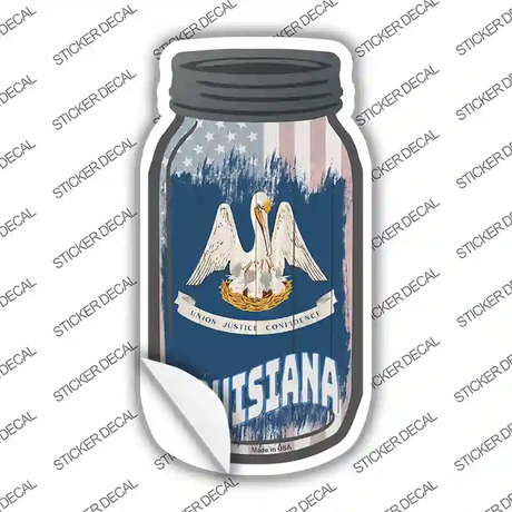 Louisiana | USA Flag Novelty Mason Jar Sticker Decal