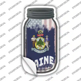 Maine | USA Flag Novelty Mason Jar Sticker Decal Small