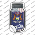 Michigan | USA Flag Novelty Mason Jar Sticker Decal Small