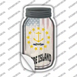 Rhode Island | USA Flag Novelty Mason Jar Sticker Decal Small