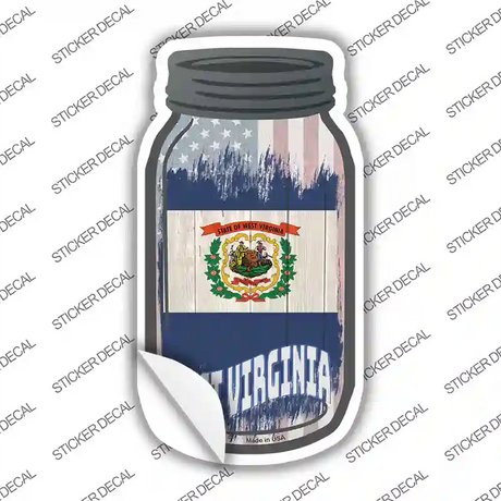 West Virginia | USA Flag Novelty Mason Jar Sticker Decal Small