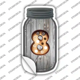8 Bulb Lettering Novelty Mason Jar Sticker Decal