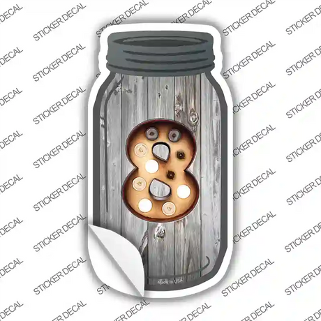 8 Bulb Lettering Novelty Mason Jar Sticker Decal