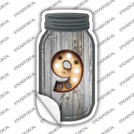 9 Bulb Lettering Novelty Mason Jar Sticker Decal